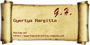 Gyertya Hargitta névjegykártya